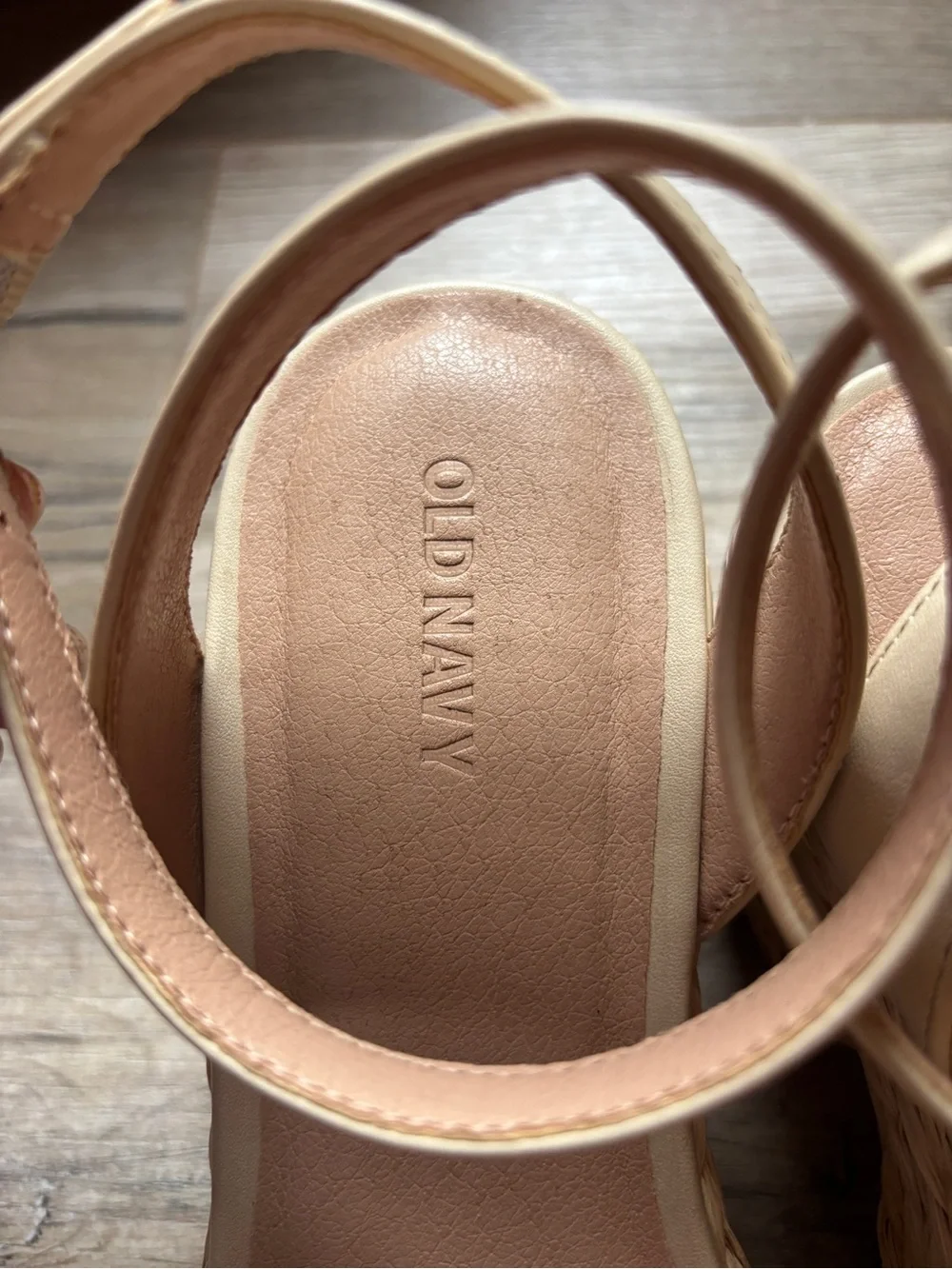 Old Navy Braided Platform Ankle-Strap Sandal in Beige